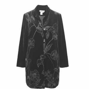 Coldwater Creek Black Velvet Floral Blazer
